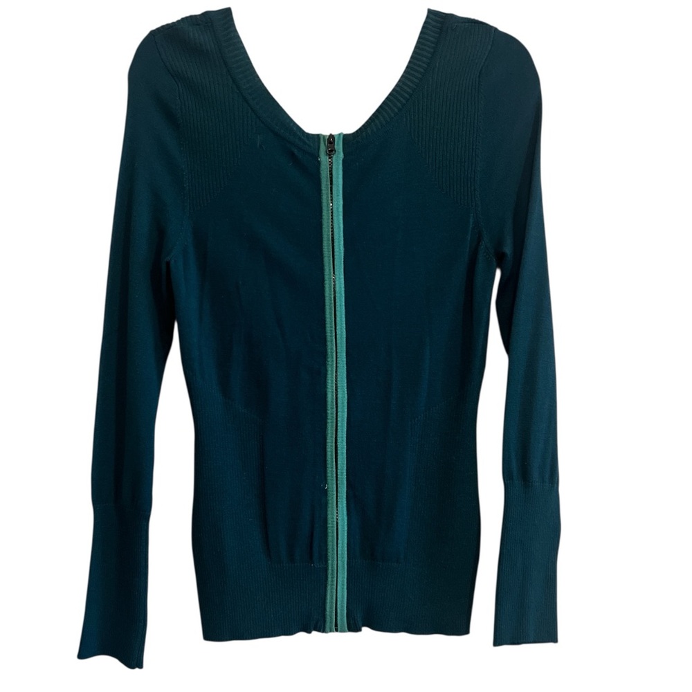 BDB David Bitton Dark Green Long Sleeve Sweater Blouse Size Large